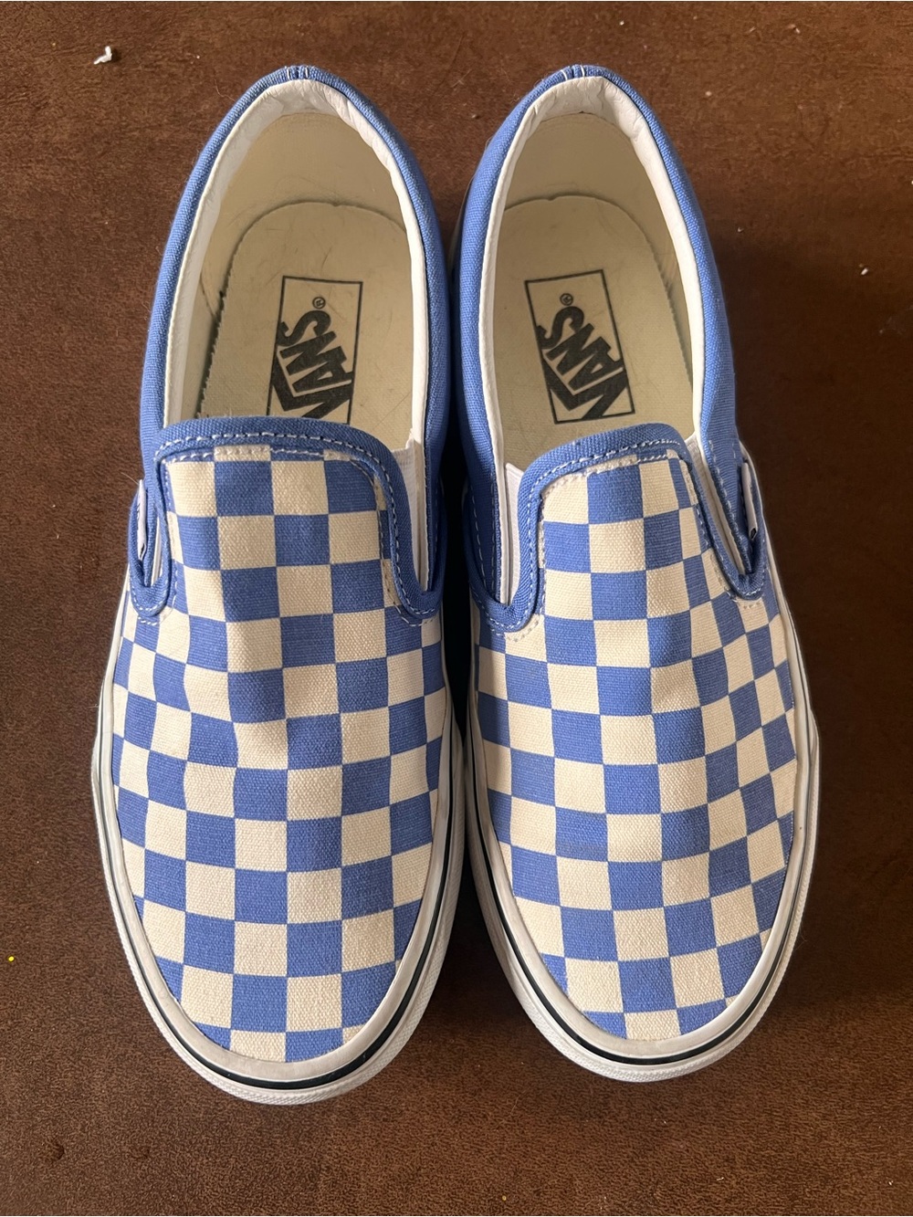 Vans Kids Checkerboard Slip-On Sneakers - Blue & White